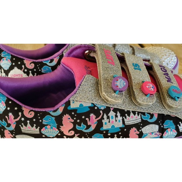 Skechers Twinkle Lite Big Girl Life is Magic Hook & Loop Closure Shoes Size 3.5 - Picture 6 of 9